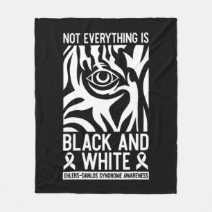 Black And White Ribbon Ehlers Danlos Zebra Rheumat Fleece Blanket