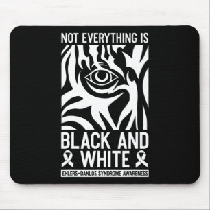 Black And White Ribbon Ehlers Danlos Zebra Rheumat Mouse Pad