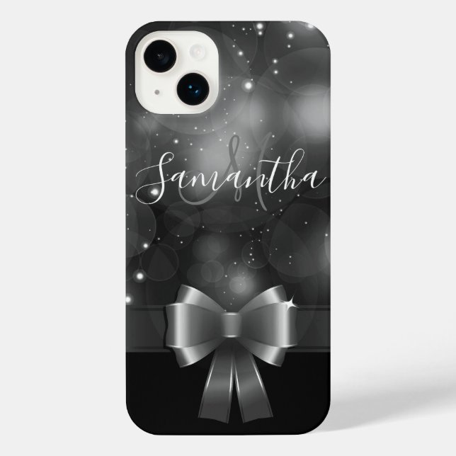 Black and White Ribbon iPhone Case (Back)