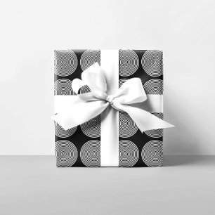 Black and White Rings Wrapping Paper