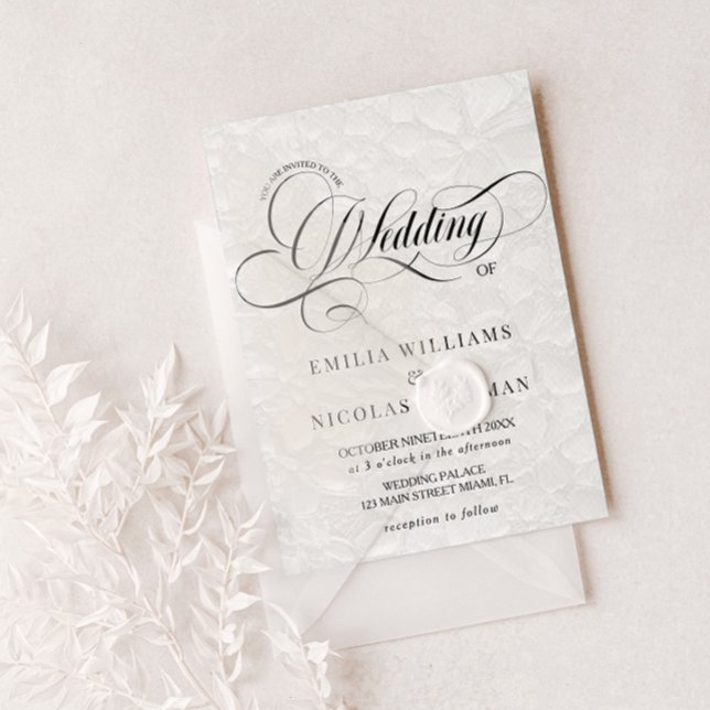 Black and White Romantic All In One Wedding Invitation (Creator Uploaded)