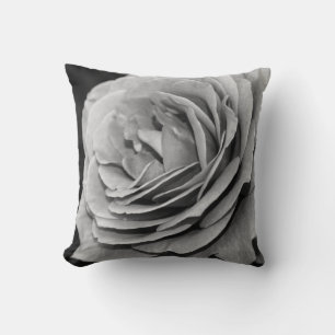 Black and White Rose Cushion