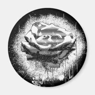 Black And White Rose Fine Art Magnet