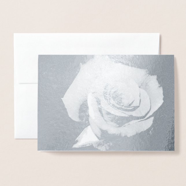 Black and White ROSE Foil Card (Front With Envelope)
