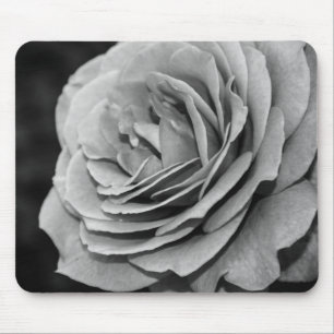 Black and White Rose Mousepad