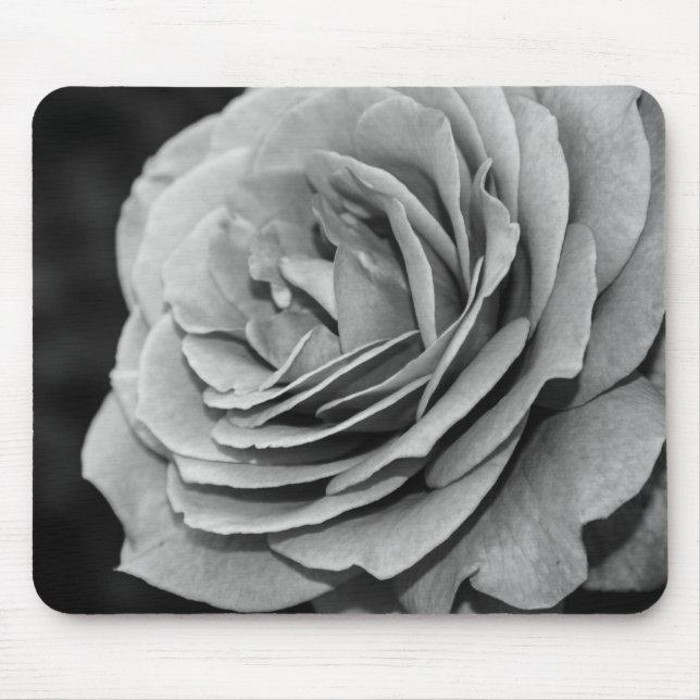 Black and White Rose Mousepad (Front)