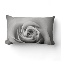 Black and White Rose Pillow