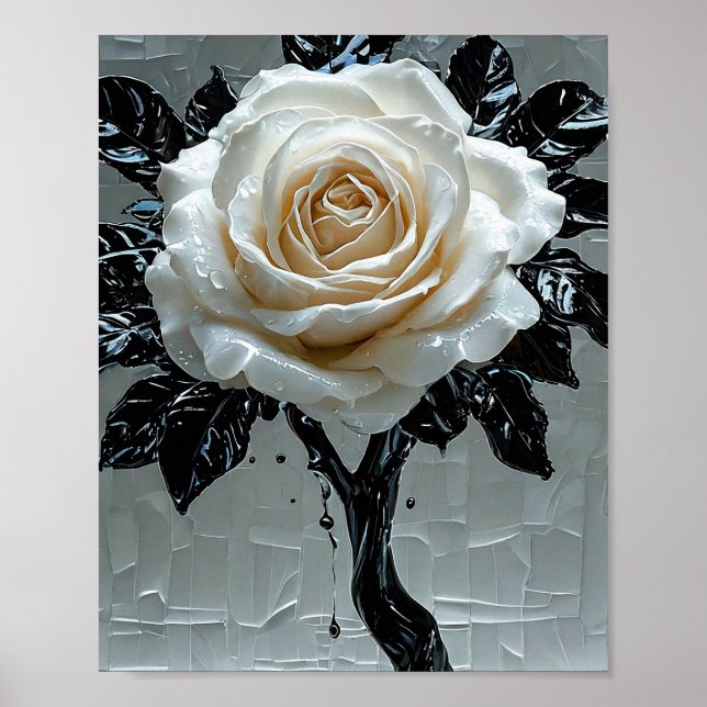 Black and white rose poster (Front)