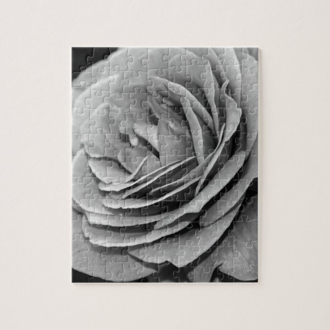 Black and White Rose Puzzle (Vertical)