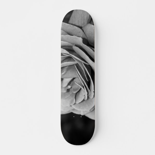 Black and White Rose Skateboard (Front)