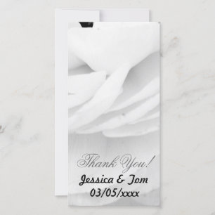 Black and White Rose wedding Thank You Card