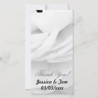 Black and White Rose wedding Thank You Card