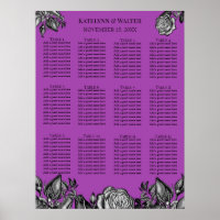 Black and White Roses Electric Purple Wedding