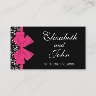 Black and White Roses Pink Bow Enclosure Card