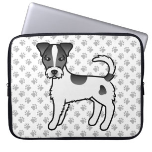 Black And White Rough Coat Parson Russell Terrier Laptop Sleeve