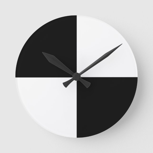 Black and white round clock (Front)