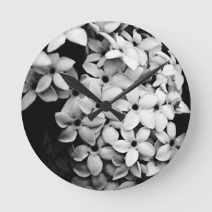 Black and white round clock