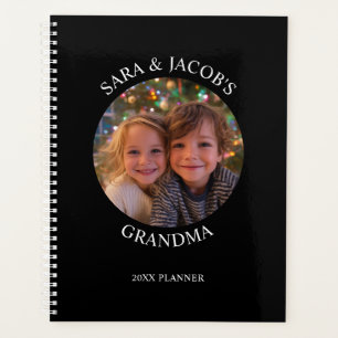 Black and White Round Photo for Grandma Planner