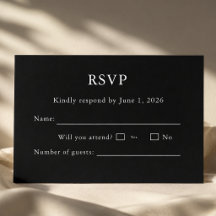 Black and White RSVP Card Editable