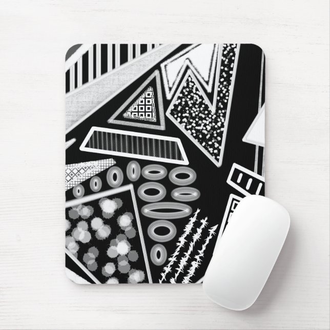 Black And White Runway Fashion Inspired Mouse Pad (With Mouse)