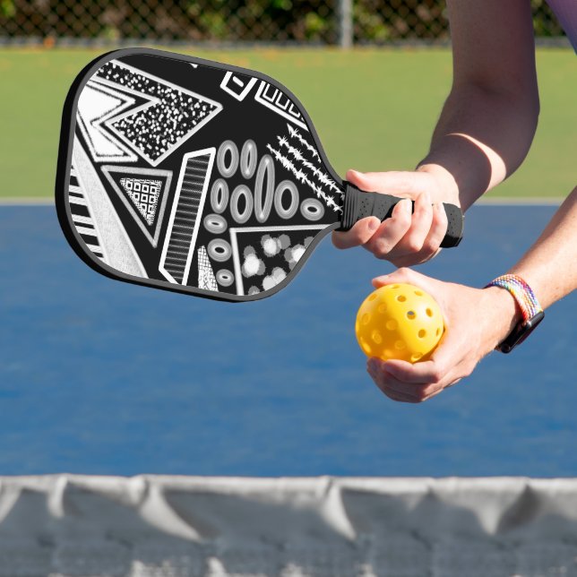 Black And White Runway Fashion Inspired Pickleball Paddle (Insitu)