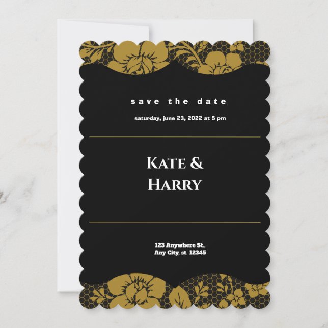 Black and White Rustic Wedding Invitation (Front)