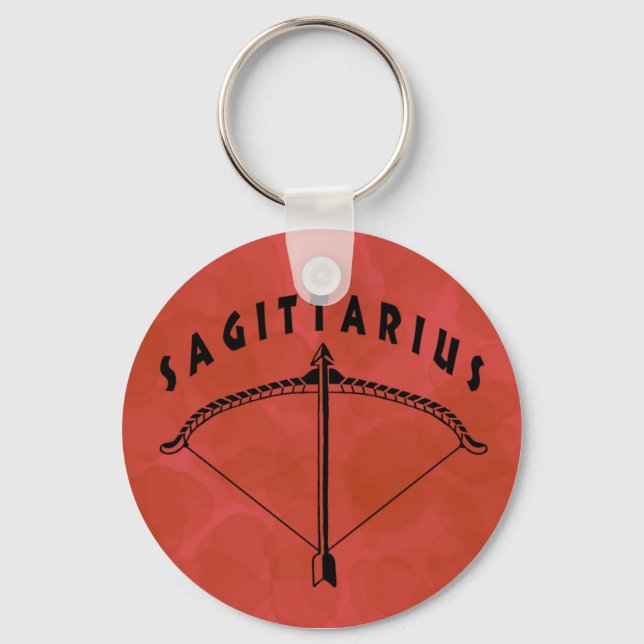 Black and White Sagittarius Keychain (Front)