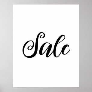 Black and White Sale Sign, Retail Store Poster