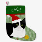 Black And White Santa Cat Personalised