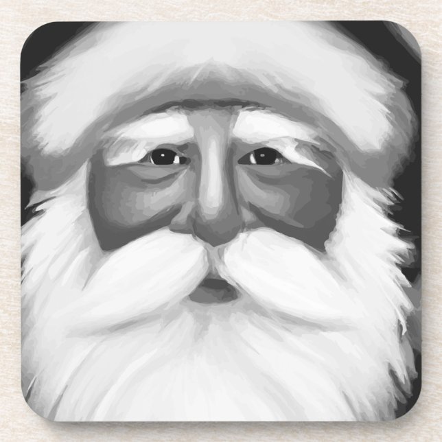 Black and White Santa Claus  Coaster (Creator Uploaded)