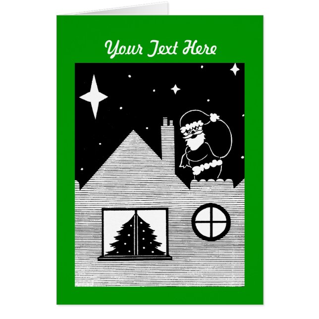 black and white santa with sack christmas (Front)