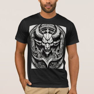  Black and White Satan Logo T-Shirt