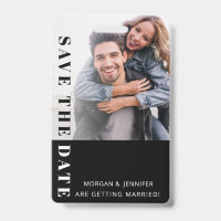 Black and White Save the Date Badge