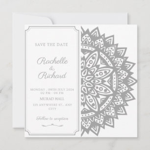 Black and White Save The Date Invitation