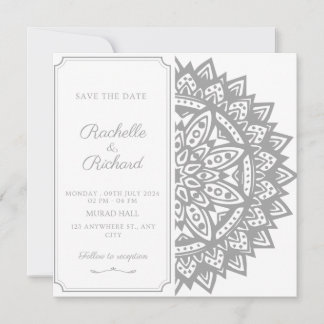 Black and White Save The Date Invitation