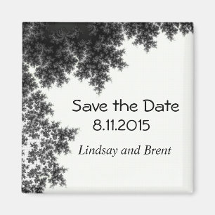 Black and White Save the Date Magnet