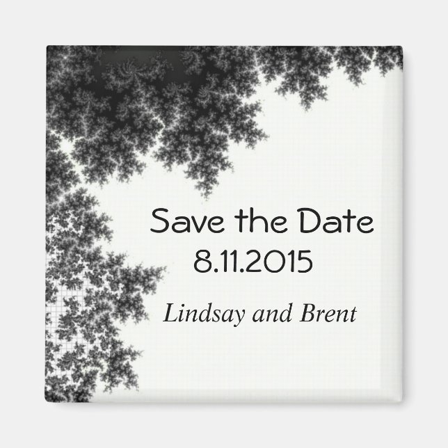Black and White Save the Date Magnet (Front)