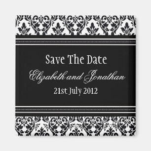 Black and White Save The Date Magnet