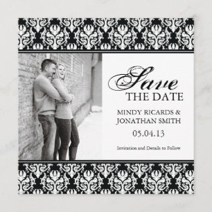 BLACK AND WHITE SAVE THE DATE PHOTO CARDS