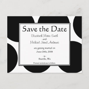 Black and White Save the Date Postcard