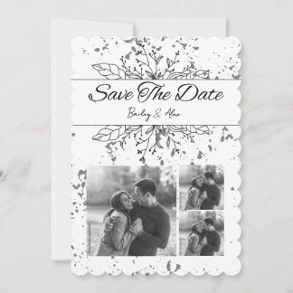Black and White Save the Date Wedding Invitation
