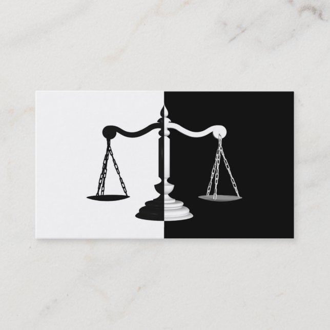 Black and white scales business card (Front)