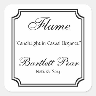 Black and White Scallop Frame Candle Label