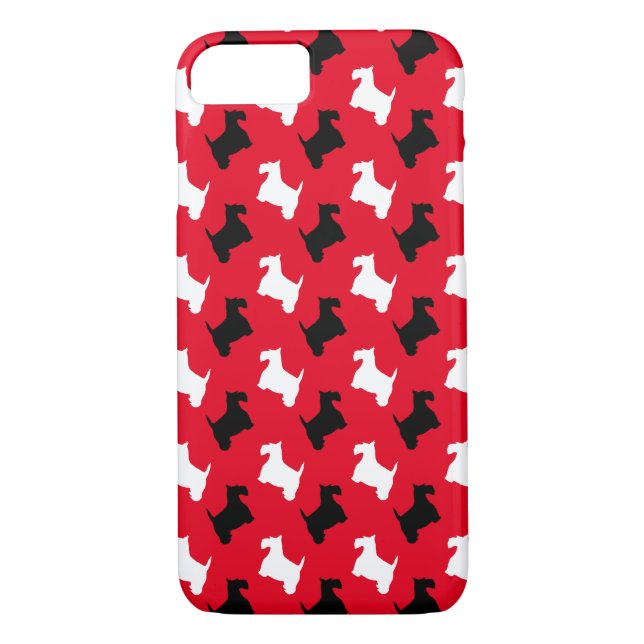 Black and White Scotties Personalise Case-Mate iPhone Case (Back)