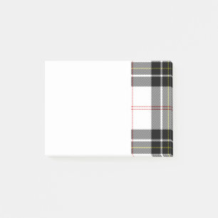 Black and White Scottish Clan MacPherson Tartan Post-it Notes