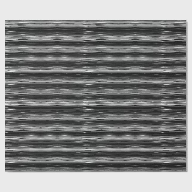Black and White Scratch Lines Wrapping Paper (Flat)