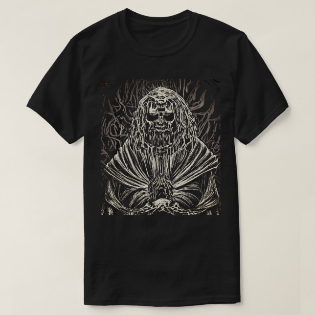Black and White Scratchboard T-Shirt (Design Front)