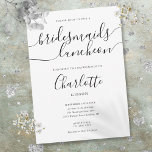 Black And White Script Bridesmaids Luncheon Invitation<br><div class="desc">Featuring a signature style name,  this elegant black and white bridesmaids luncheon invitation can be personalised with your information in chic lettering. Designed by Thisisnotme©</div>