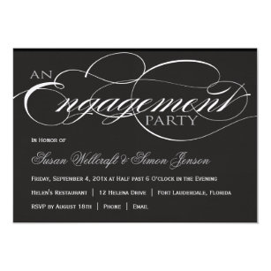 Black And White Engagement Party Invitations 7