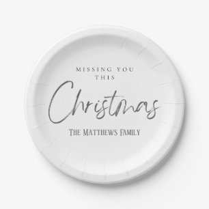 Black and White Script Paper Plate